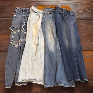 RESELLERS BUNDLE Four (4) Pairs Girls Jeans American Eagle & Old Navy GUC